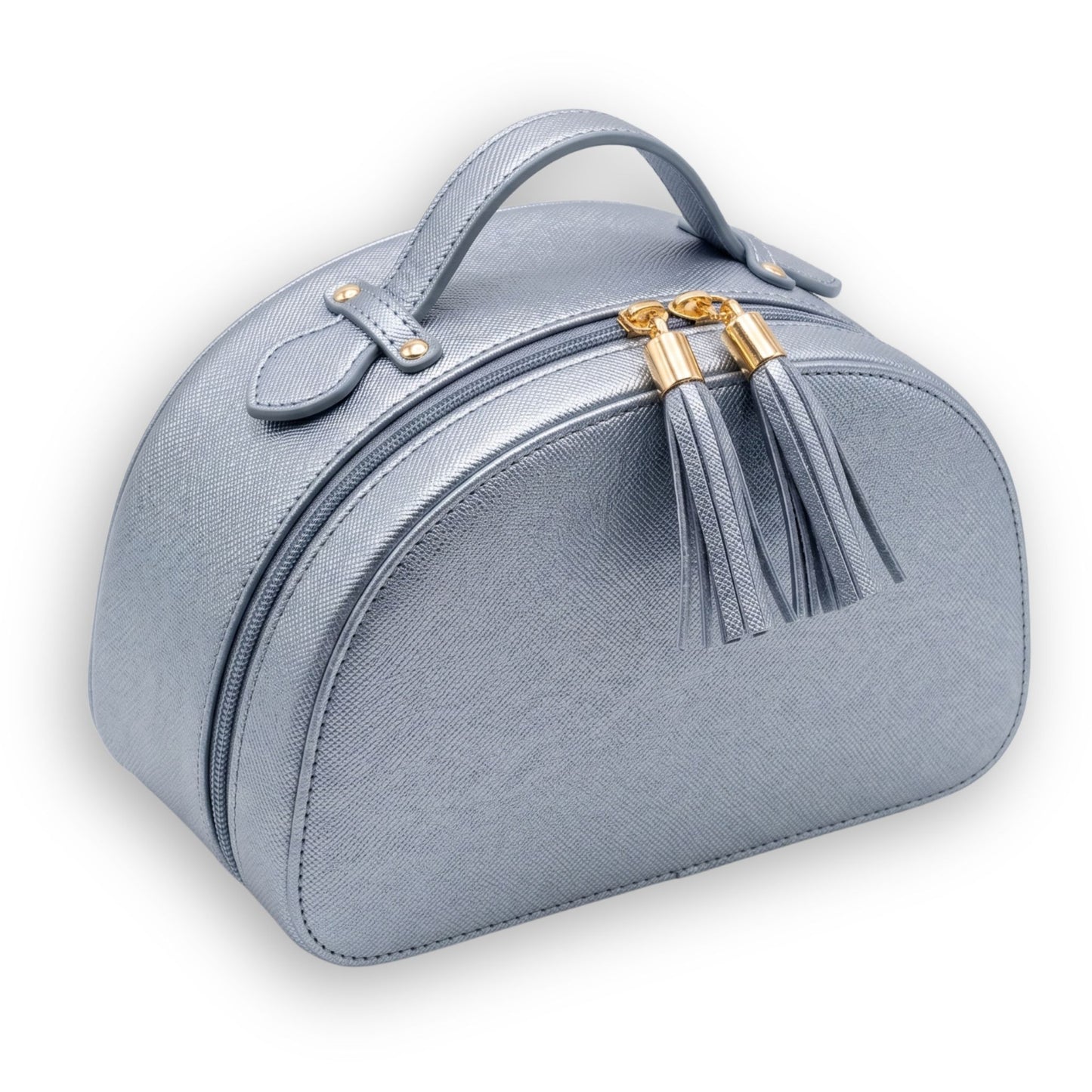 Metallic Silver Zippered Tile Bag