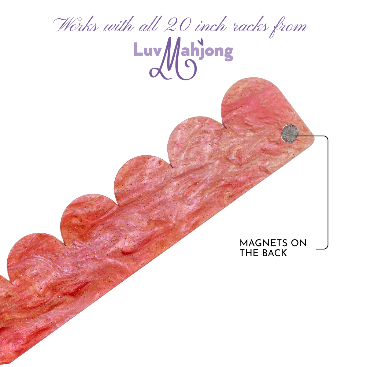 Scalloped Pushers - Pink-Red Opalescent