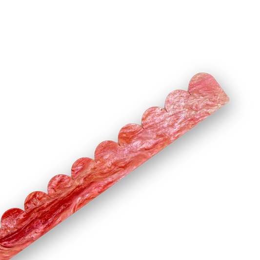 Scalloped Pushers - Pink-Red Opalescent