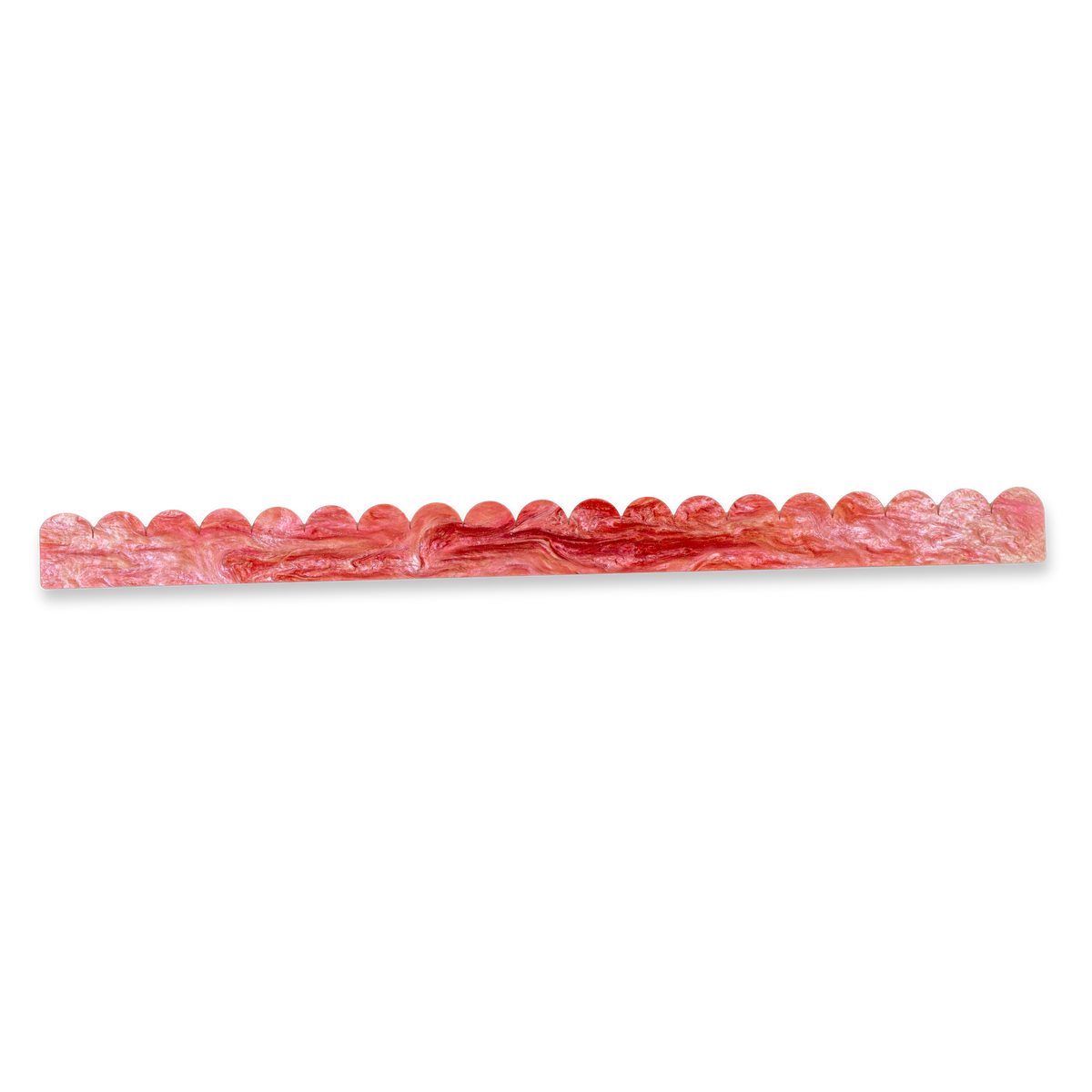 Scalloped Pushers - Pink-Red Opalescent