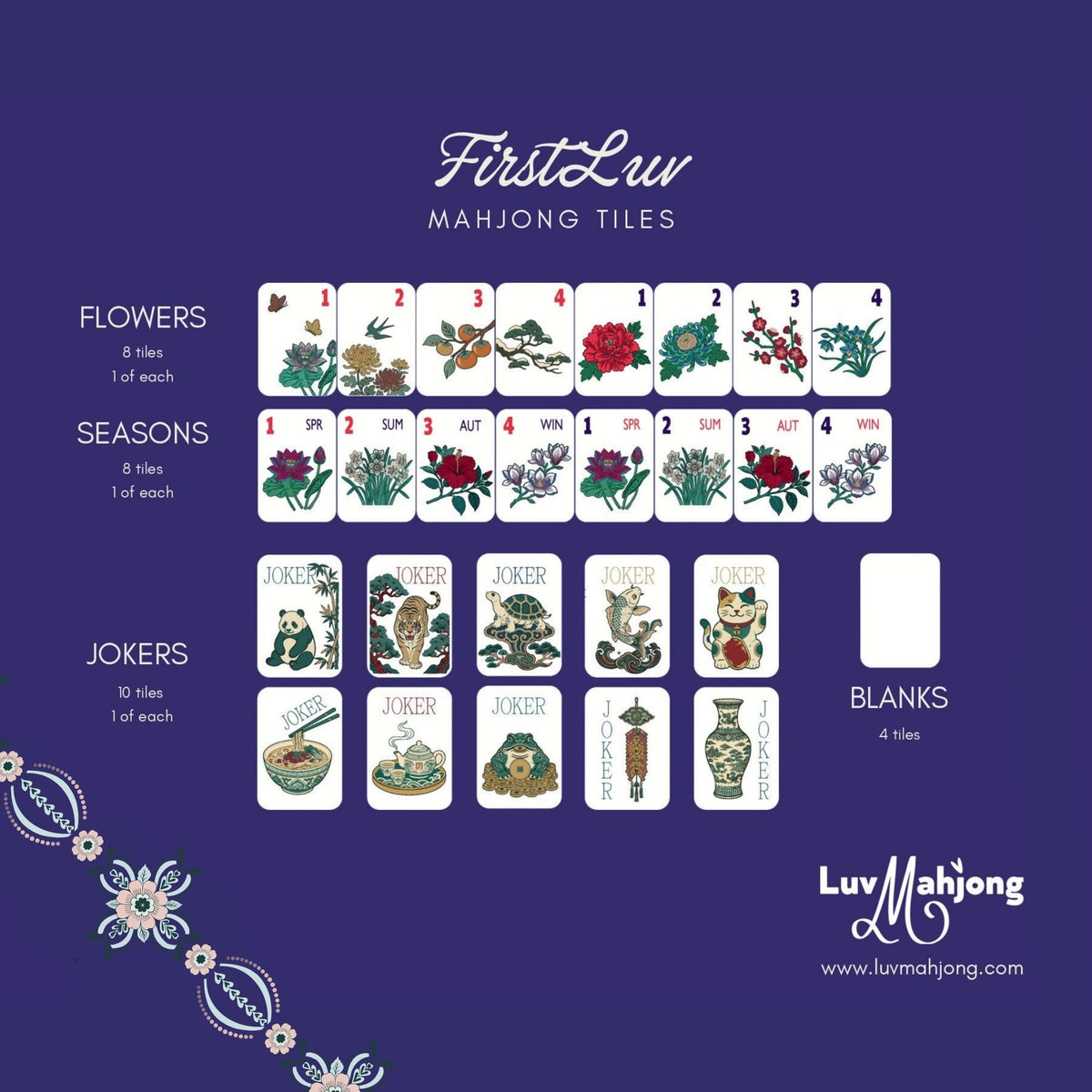 FirstLuv Mahjong Tile Set